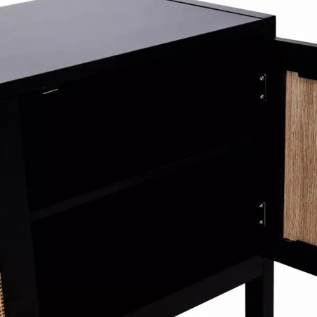 Sherman Two Door Wooden Storage Cabinet - Black Cupboard Detail