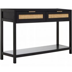 Sherman Two Drawer Wooden Console Table - Black