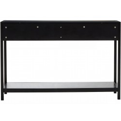 Sherman Two Drawer Wooden Console Table - Black Rear View