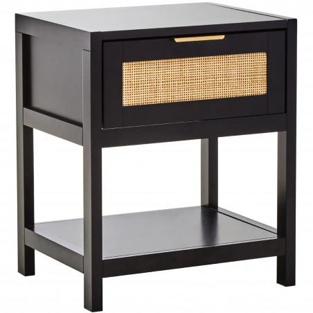Sherman One Drawer Wooden Side Table - Black