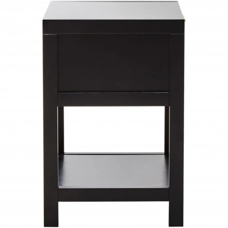 Sherman One Drawer Wooden Side Table - Black Side View