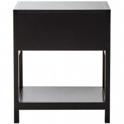 Sherman One Drawer Wooden Side Table - Black Rear View