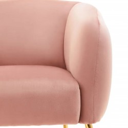 Yasmeen Velvet Upholstered Armchair - Pink Front Detail