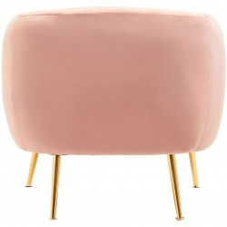 Yasmeen Velvet Upholstered Armchair - Pink Rear View
