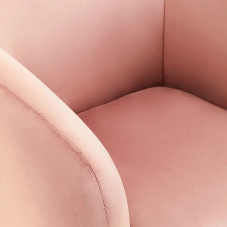 Yasmeen Velvet Upholstered Armchair - Pink Seat Detail