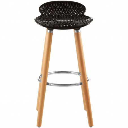 Stockholm Perforated Seat Bar Stool - Black Front View