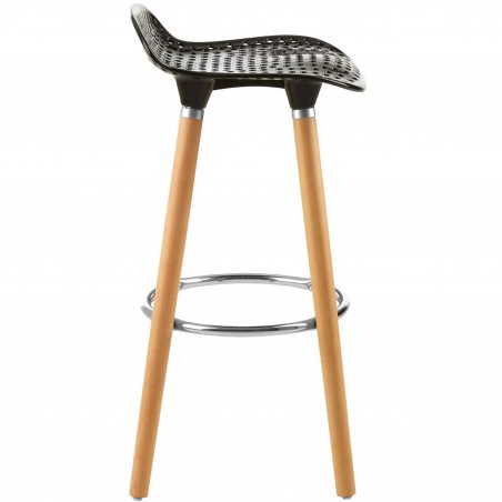 Stockholm Perforated Seat Bar Stool - Black Side View