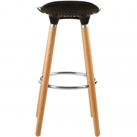 Stockholm Perforated Seat Bar Stool - Black Rear View