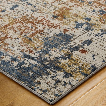 Astro 4153 X  Multicoloured Abstract Rug Edge Detail