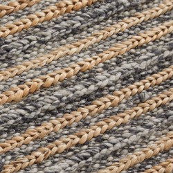 Elegance Striped Handwoven Rug - Charcoal Pattern Detail