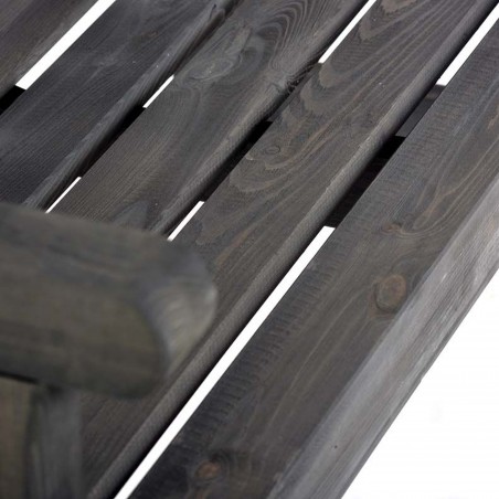 Darwin Pine Garden Bench - Dark Grey Seat Detail