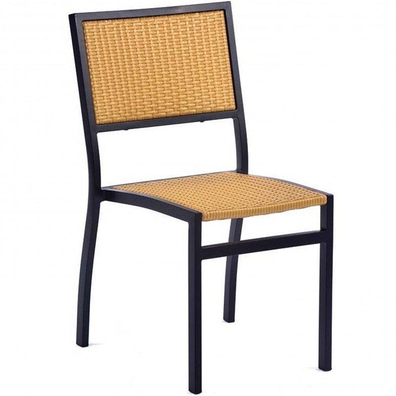 An image of Wytham Metal & Rattan Garden Chair - Teak