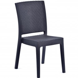 Novara Garden Stackable Recycled Side Chair - Anthracite