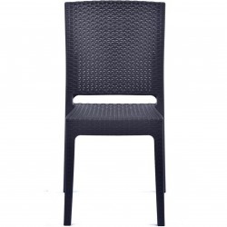 Novara Garden Stackable Recycled Side Chair - Anthracite Front View