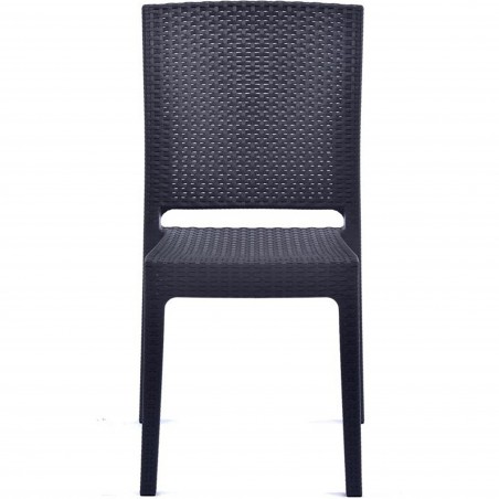 Novara Garden Stackable Recycled Side Chair - Anthracite Front View