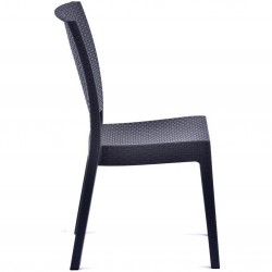Novara Garden Stackable Recycled Side Chair - Anthracite Side View