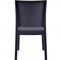 Novara Garden Stackable Recycled Side Chair - Anthracite Rear View