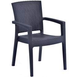 Novara Garden Stackable Recycled Arm Chair - Anthracite
