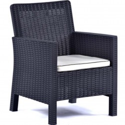 Rattan Tub Armchairs Angled View - Anthracite