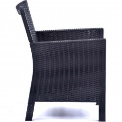 Rattan Tub Armchairs Angled View - Anthracite Side View