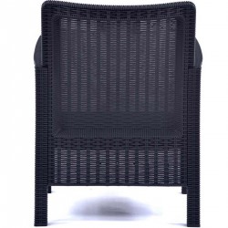 Rattan Tub Armchairs Angled View - Anthracite Rear View