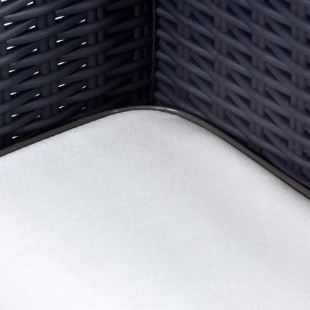 Rattan Tub Armchairs- Anthracite  Seat Detail