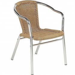 Sunol Aluminium / Wicker Effect Garden Chair - Honey