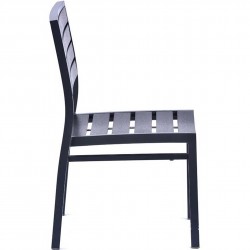 Saticoy Aluminium and Durawood Side Chair Side view