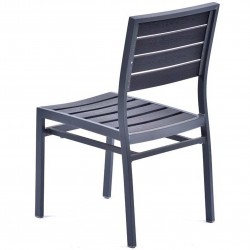 Saticoy Aluminium and Durawood Side Chair Angled View
