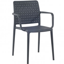 Capri Polypropylene Plastic Stackable Arm Chair - Anthracite