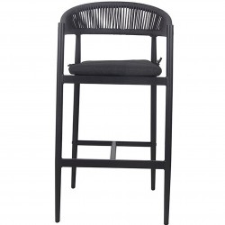 Cumnor Rope Weave Bar Stool - Anthracite Front View