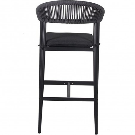 Cumnor Rope Weave Bar Stool - Anthracite Rear View
