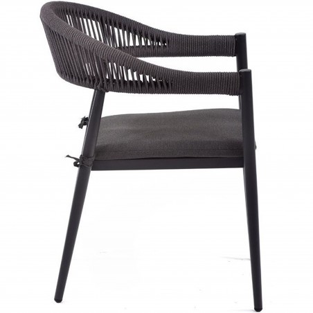 Cumnor Rope Weave Armchair - Charcoal Side View