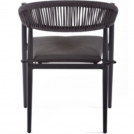 Cumnor Rope Weave Armchair - Charcoal Rear View