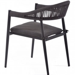 Cumnor Rope Weave Armchair - Charcoal Angled View