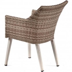 Rochelle Rattan Style Dining Chair Rear Angled View