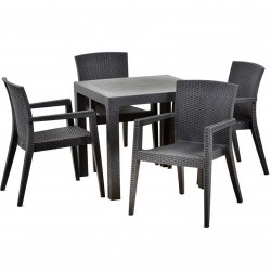 Madrid Table and Four Arm Chairs Set informal setting