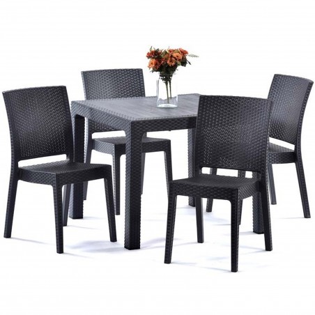 Madrid Table and Four Side Chairs Set informal view