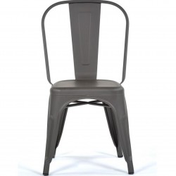 Tolix Style Side Chair  - Gunmetal Front View