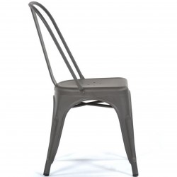 Tolix Style Side Chair  - Gunmetal Side View