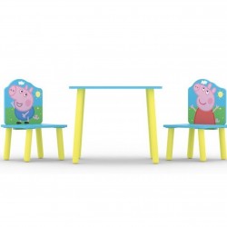 Peppa Pig Table and Two Chairs Front View