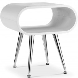 Auckland Curved Lamp Table -White