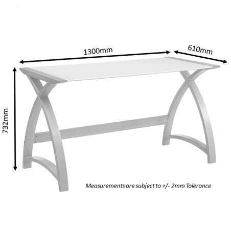 Helsinki Curved Laptop Table - Dimensions