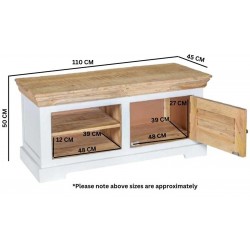 Alfie Solid Mango Wood TV Cabinet - Dimensions