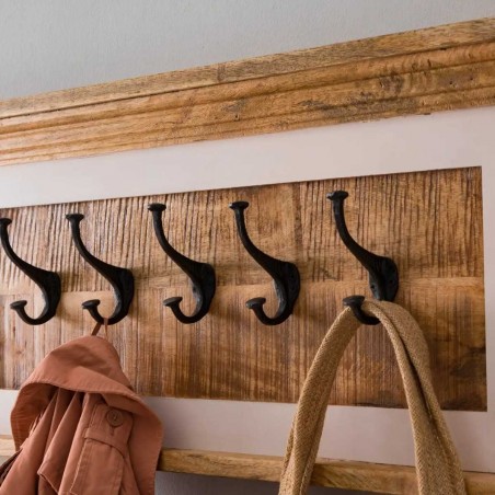 Alfie Solid Mango Wood Coat Hanger Hanging Detail