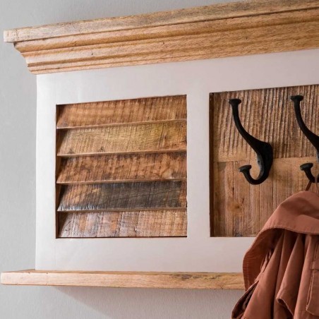 Alfie Solid Mango Wood Coat Hanger Slats Detail
