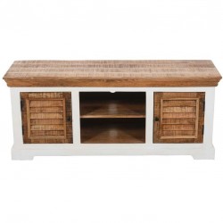 Alfie Solid Mango Wood Large TV Cabinet - Front View