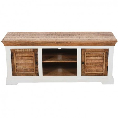 Alfie Solid Mango Wood Large TV Cabinet - Front View