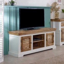 Alfie Solid Mango Wood Large TV Cabinet Mood Shot