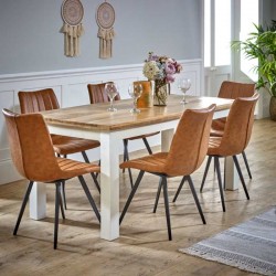 Alfie Solid Mango Wood Dining Table room shot